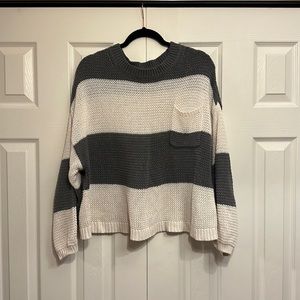 AE Stripped Cropped Sweater